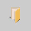 Office folder 3d icon. office yellow folder. folder with files 3d illustration Royalty Free Stock Photo