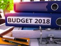 Office Folder with Inscription Budget 2018. Royalty Free Stock Photo