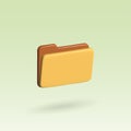 Office folder vector 3d icon. office yellow folder. folder with files 3d illustration Royalty Free Stock Photo