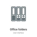 Office folders outline vector icon. Thin line black office folders icon, flat vector simple element illustration from editable