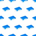 Office folders seamless pattern. Blue folders with files and documents. Work in the office.