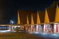 The office and A-Frame rooms of the Ranch Motel at night in Oakland, Oregon, USA - November 11, 2022