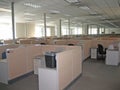 Office full of empty cubicles