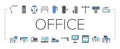 office gadget computer business icons set vector Royalty Free Stock Photo