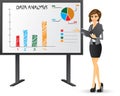 Office girl presenting with presentation board