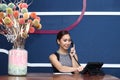 Office Girl, Receptionist, Clark, and asian business woman Royalty Free Stock Photo