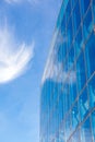 Office glass sky blue modern office building detail surface cloud eddy Royalty Free Stock Photo
