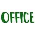 Office green handwritten vector illustration