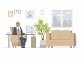 Office Head - modern vector cartoon business character illustration