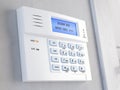 Office of home security alarm concept. Home security alarm keypad