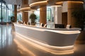 Office or hotel, an empty modern reception desk invites visitors