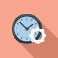 Office hour icon flat vector. Flexible work