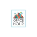 office hour label. Vector illustration decorative design