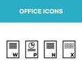 Office icon set, document office icon, button, symbol, sign Royalty Free Stock Photo