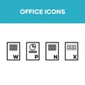 Office icon set, document office icon, button, symbol, sign