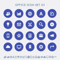 Office 3 icon set. Material circle buttons Royalty Free Stock Photo