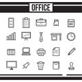 office icon set. Vector illustration decorative design