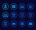 office icons set, documents, folders and mail