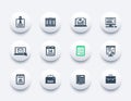 office icons set, documents, reports and folders