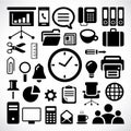 Office icons set great for any use. Vector EPS10. Royalty Free Stock Photo