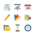 Office icons set isolated on white background Royalty Free Stock Photo