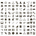 100 office icons set, simple style Royalty Free Stock Photo