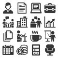 Office Icons Set on White Background. Vector Royalty Free Stock Photo