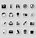 Office icons on stikers Royalty Free Stock Photo