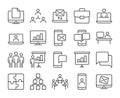 Office icons. Office workflow line icon set. Vector illustration. Editable stroke.