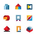 Office inspire innovation colorful business productivity tools logo icon set Royalty Free Stock Photo