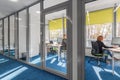Office interior with glass wall Royalty Free Stock Photo