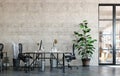 Office interior in loft, industrial style Royalty Free Stock Photo