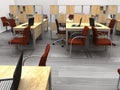 Office, interior visualization, 3D illustration Royalty Free Stock Photo