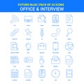 Office and Interview Icons - Futuro Blue 25 Icon pack