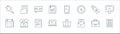 Office items line icons. linear set. quality vector line set such as calculator, email, laptop, calendar, flash drive, open book,