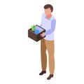 Office job icon, isometric style Royalty Free Stock Photo