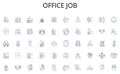 Office job line icons collection. User-friendly, Responsive, Dynamic, Modern, Sleek, Functional, Interactive vector and