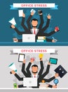 Office job stress work vector illustration