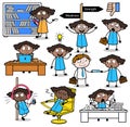 Office Lady - Set of Comic Worker Concepts Vector illustrations