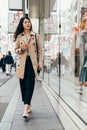 Office lady shopping on boxing day after work Royalty Free Stock Photo