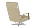 Office leather chair beige with high backrest on a white background 3d rendering