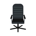 Office leather chair icon, flat style
