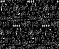 Office life black and white seamless pattern business people. Royalty Free Stock Photo