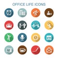 Office life long shadow icons Royalty Free Stock Photo