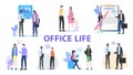 Office Life Man Woman Team Work Talk Contract Sign