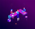 Office life - modern colorful isometric vector illustration