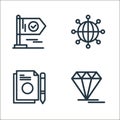 office line icons. linear set. quality vector line set such as diamond, document, link