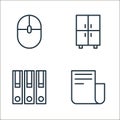 office line icons. linear set. quality vector line set such as file, book, cupboard