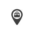 Office location pin vector icon Royalty Free Stock Photo