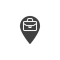 Office location pin vector icon Royalty Free Stock Photo